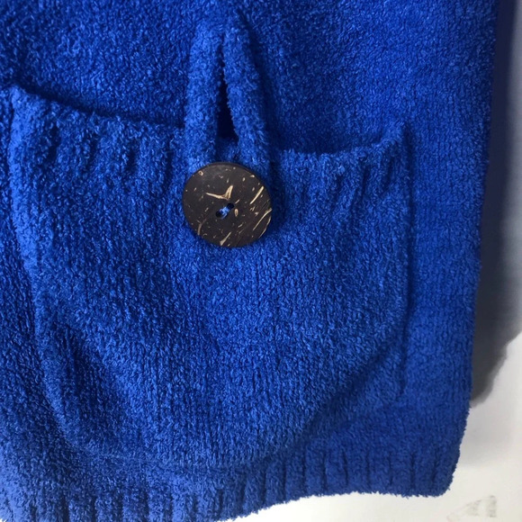 Lulu B. Sweater Pullover Royal Blue M Nautical Anchors Pocket Soft Long Sleeve - Picture 6 of 9